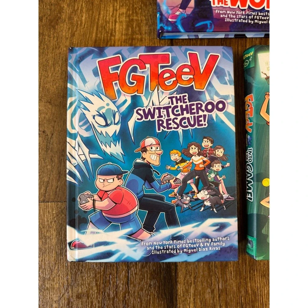 FG‎ TeeV Switcheroo Rescue, Saves The World, Into The Game 3 Books Hardback GC